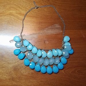 Turquoise and silver chunky necklace